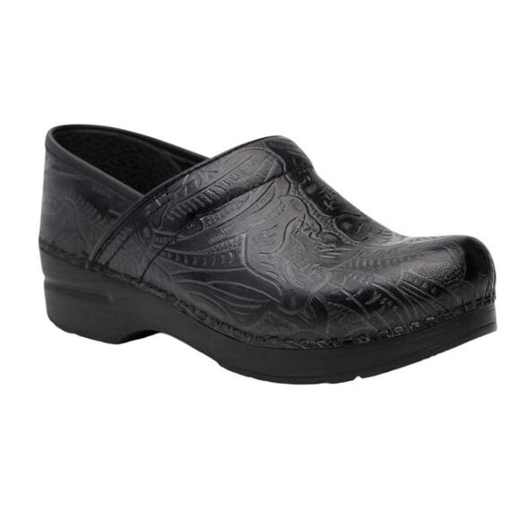 Dansko Professional Tooled Leather Clogs Womens size 39 US 8.5-9 - Picture 1 of 10